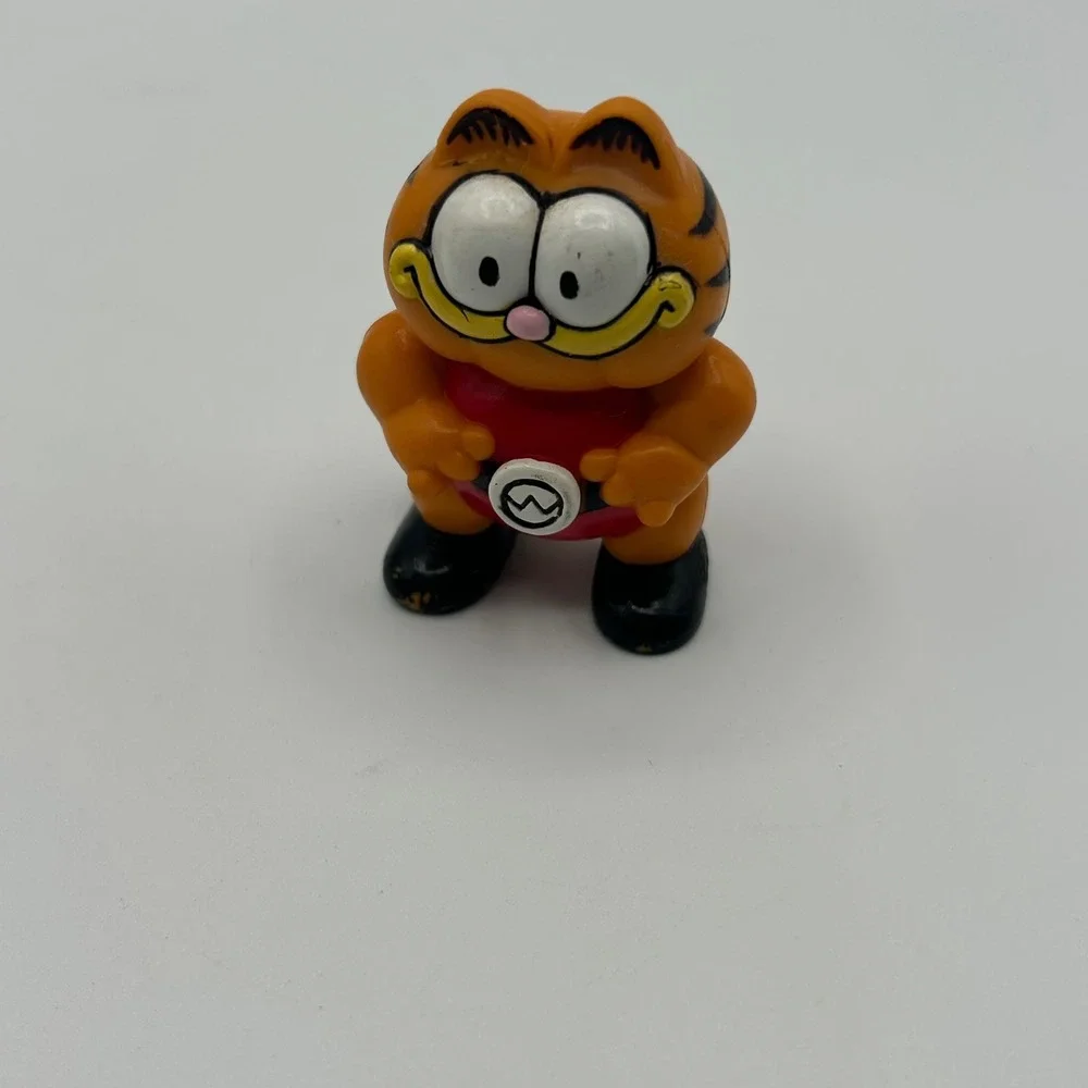 Vintage Garfield PVC Figures Set Boxer and Weightlifter 1978 1981 United Feature